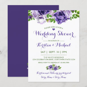 Aquarelle Purp Floral   Invitation Wedding shower