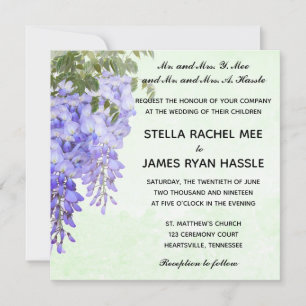 Aquarelle Purple Faire-part de mariage Wisteria