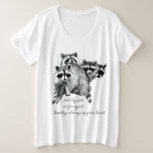 Aquarelle Raccoon Famille Inspiration Citation