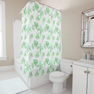 Aquarelle rafraîchissante rideau de douche tropica