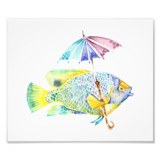 Aquarelle Rainbow Angel Poisson Photo Art Imprimer (Devant)