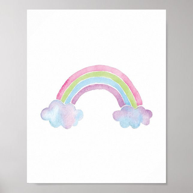 Aquarelle Rainbow Cloud Baby Poster (Devant)