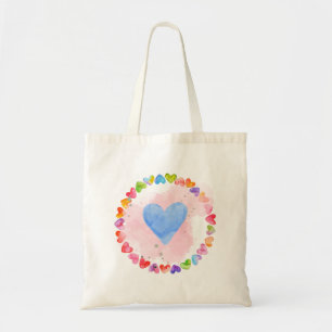 Aquarelle Rainbow Heart Sac