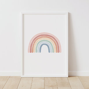 Aquarelle Rainbow Nursery Poster