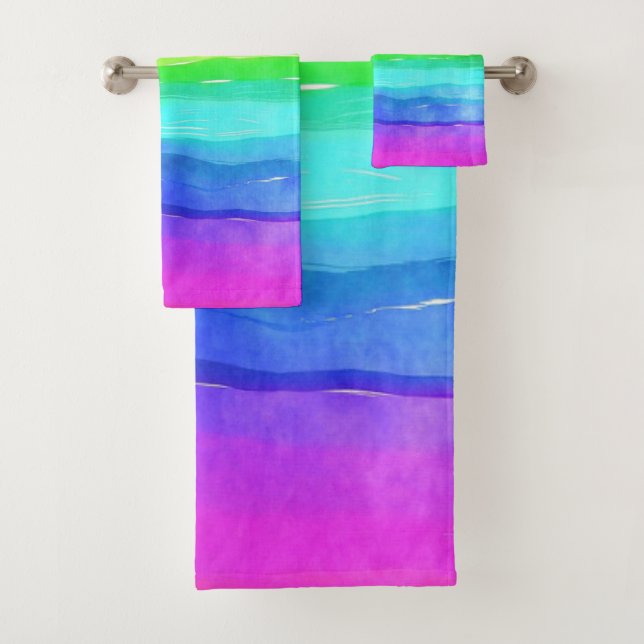 Aquarelle Rainbow Stripes Design (En situation)