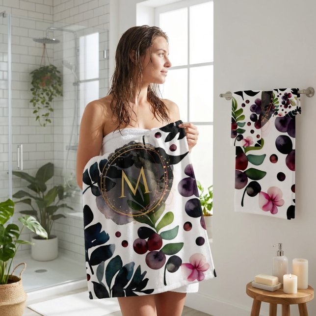 Aquarelle répétable motif de belles fleurs (Blue Floral Bath Towel Set for Elegant Bathroom Decor)