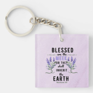 Aquarelle rétro Matthew 5:5 Lavender