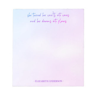 Aquarelle Rêves de script Girly dans le Bloc-notes
