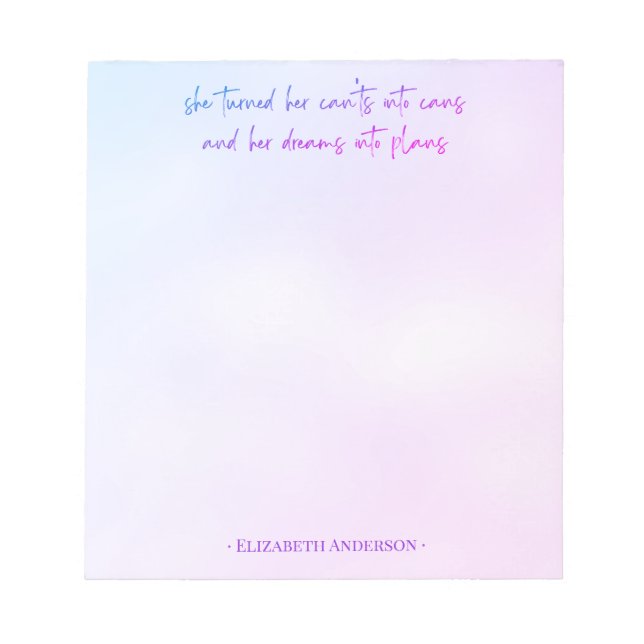 Aquarelle Rêves de script Girly dans le Bloc-notes (Devant)