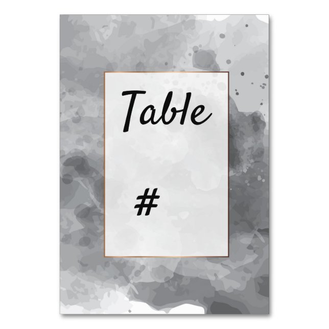 Aquarelle Romantique gris noir numéro de table (Par défaut)