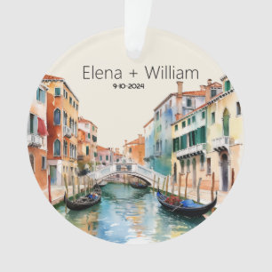 Aquarelle romantique Italie Mariage nouveau