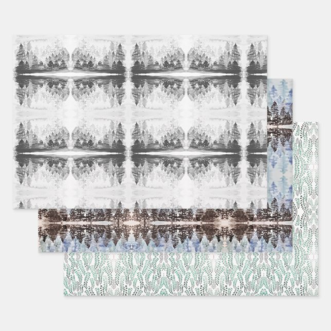 Aquarelle Rorschach Effet Papier d'enveloppement (Lot)