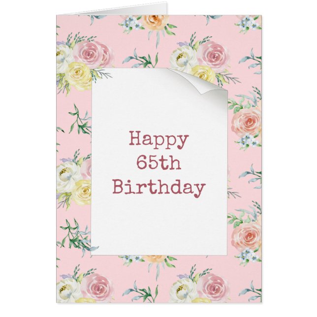 Aquarelle Rose 65e anniversaire (Devant)