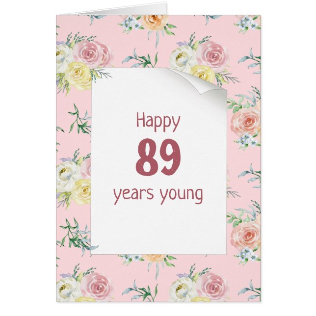 Aquarelle Rose 89e anniversaire (Devant)