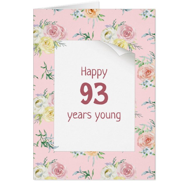 Aquarelle Rose 93e anniversaire (Devant)