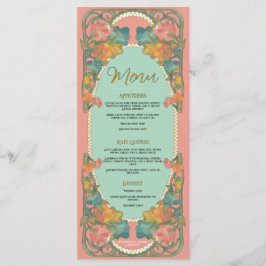 Aquarelle rose Art Nouveau Menu Mariage
