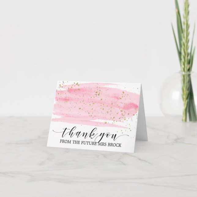 Aquarelle Rose Blush & Or Future Mrs Merci (Devant)