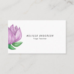 Aquarelle rose Carte de visite Lotus