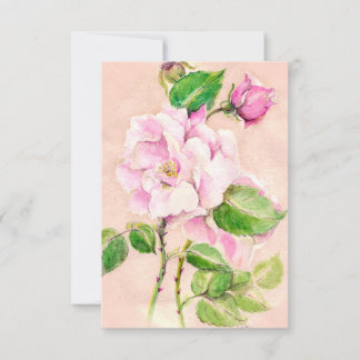 Aquarelle rose Cartes pour notes