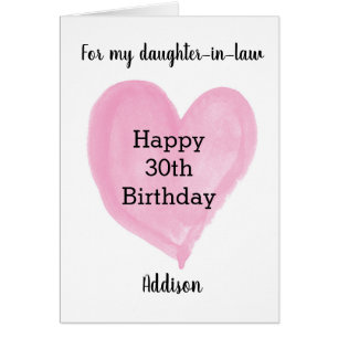Aquarelle rose Coeur 30e anniversaire