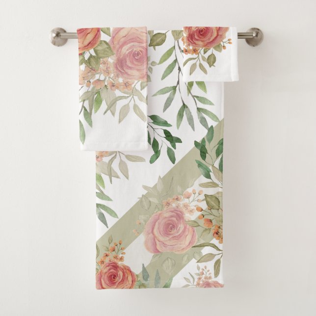 Aquarelle Rose Douce Et Orange Clair (En situation)