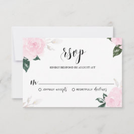 Aquarelle rose douce Roses mariage RSVP
