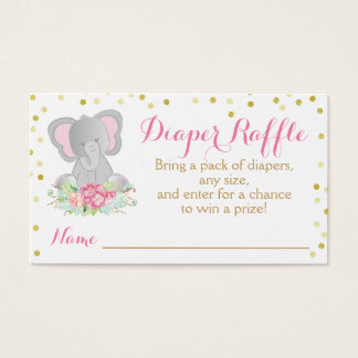 Aquarelle rose Eléphant Baby shower Déchets Raffin