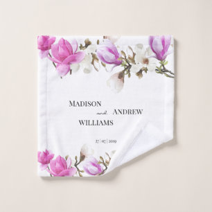 Aquarelle rose et blanc Magnolia