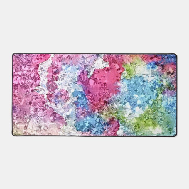 Aquarelle rose Et Bleu Design Artistique (Recto)