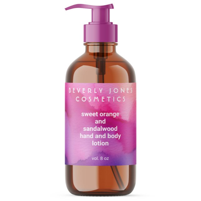 Aquarelle rose et violet Étiquette Cosmétiques (Créateur téléchargé)