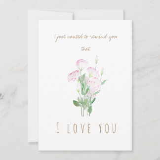 aquarelle rose eustoma fleurs carte de voeux