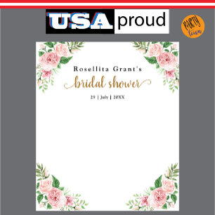 Aquarelle rose Fête des mariées florale Tapisserie