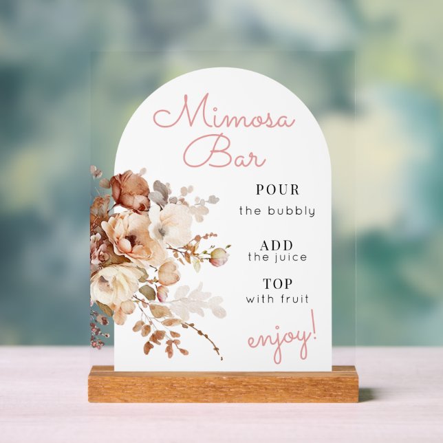 Aquarelle rose Fleur sauvage Floral Mimosa (Neutre)