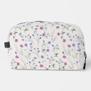 Aquarelle rose fleur sauvage sac cosmétique fleuri
