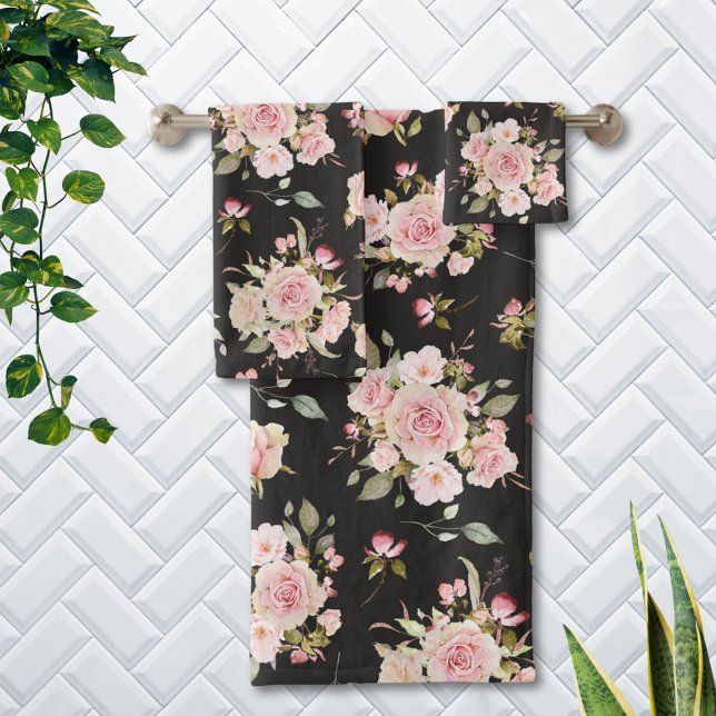 Aquarelle Rose Fleurs Motif Floral (In situ)