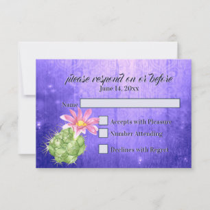 Aquarelle rose floraison cactus mariage RSVP