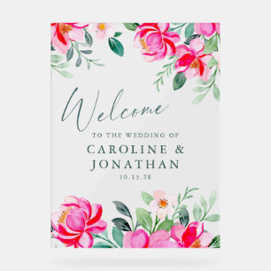 Aquarelle rose Floral Custom Wedding Bienvenue