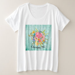 Aquarelle Rose Floral Spray Votre ville Personnali