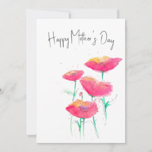 Aquarelle rose florale carte d'appartement Fête de