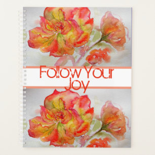 Aquarelle rose Florale Orange Suivez votre joie