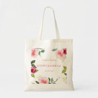 Aquarelle rose Florale Quinceanera Sac fourre-tout