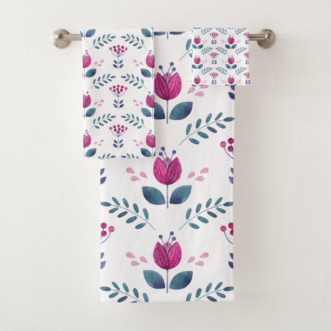 Aquarelle rose florale Tulip (En situation)