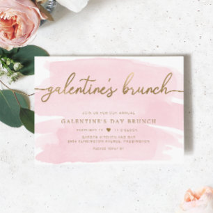 Aquarelle rose Galentine's Day Invitation