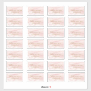 Aquarelle rose Gold Type Étiquette de adresse invi