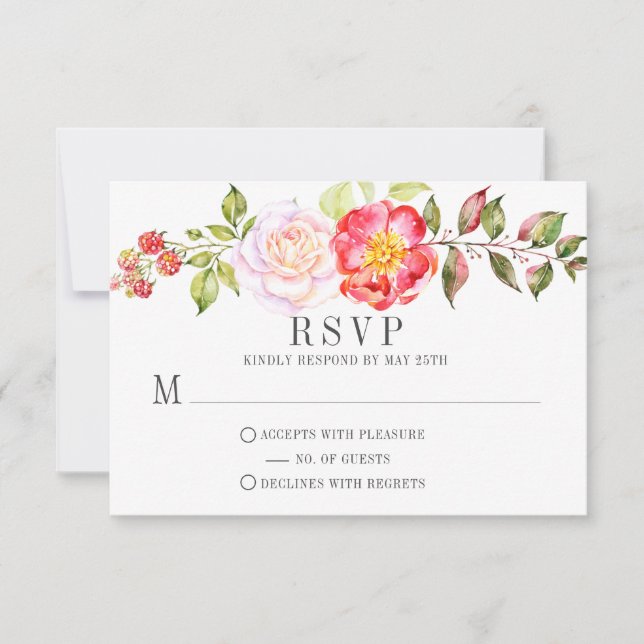 Aquarelle rose Knockout Rose verdure RSVP (Devant)