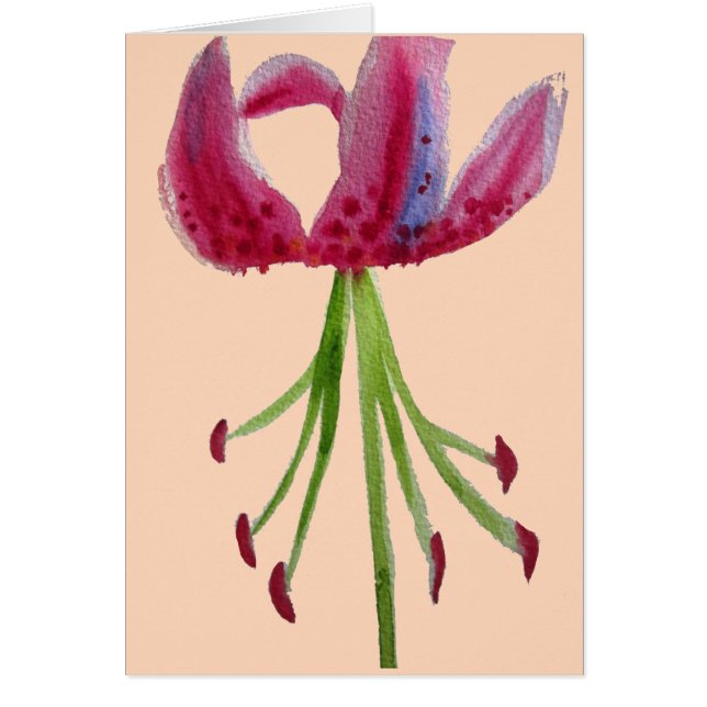 Aquarelle rose Lily art floral moderne (Devant)