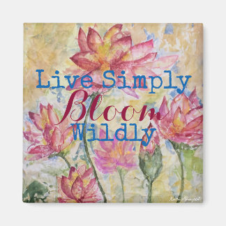 Aquarelle rose Lotus Live Simply Magnet