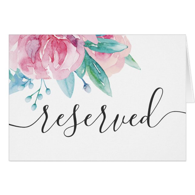 Aquarelle rose mariage floral (Devant Horizontal)