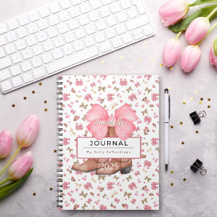 Aquarelle rose mignonne Bows Cowgirl Boots Journal