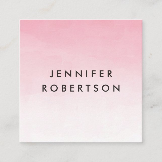 Aquarelle rose moderne | Carte de visite (Devant)